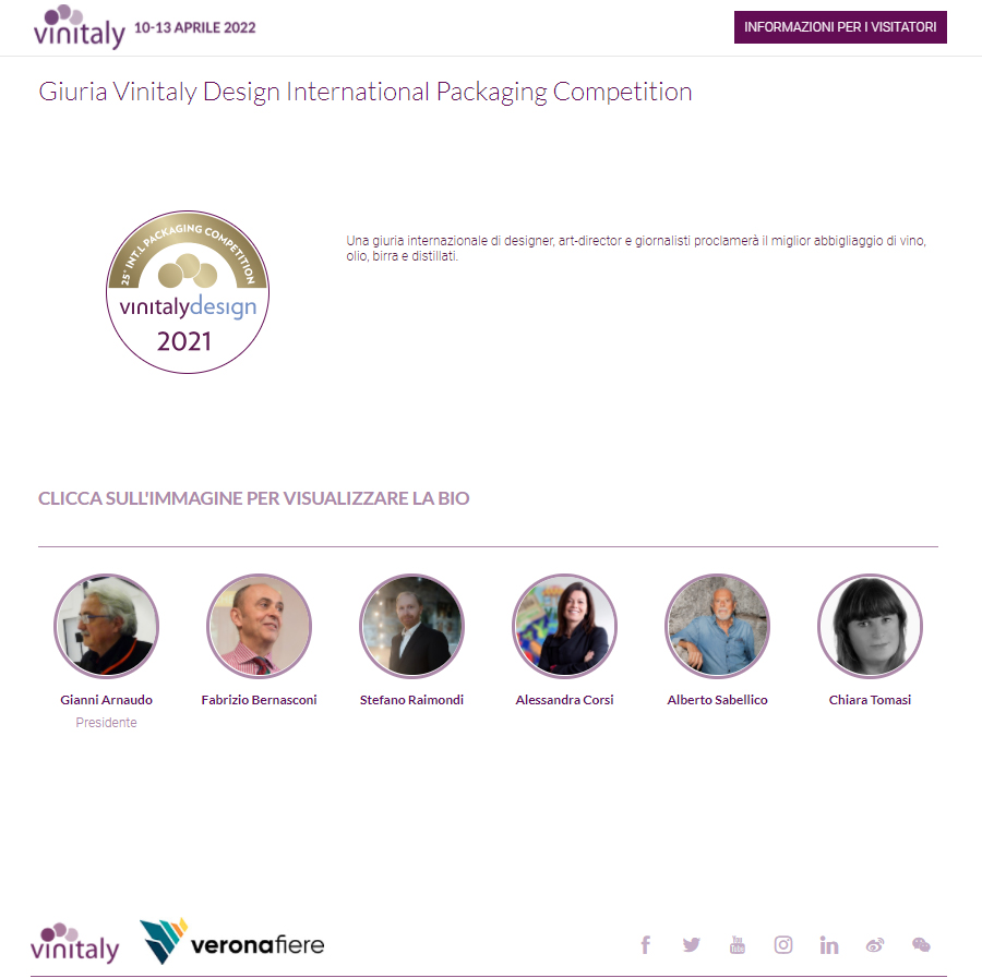 Vinitaly Design International Packaging Competition - aprile 2021