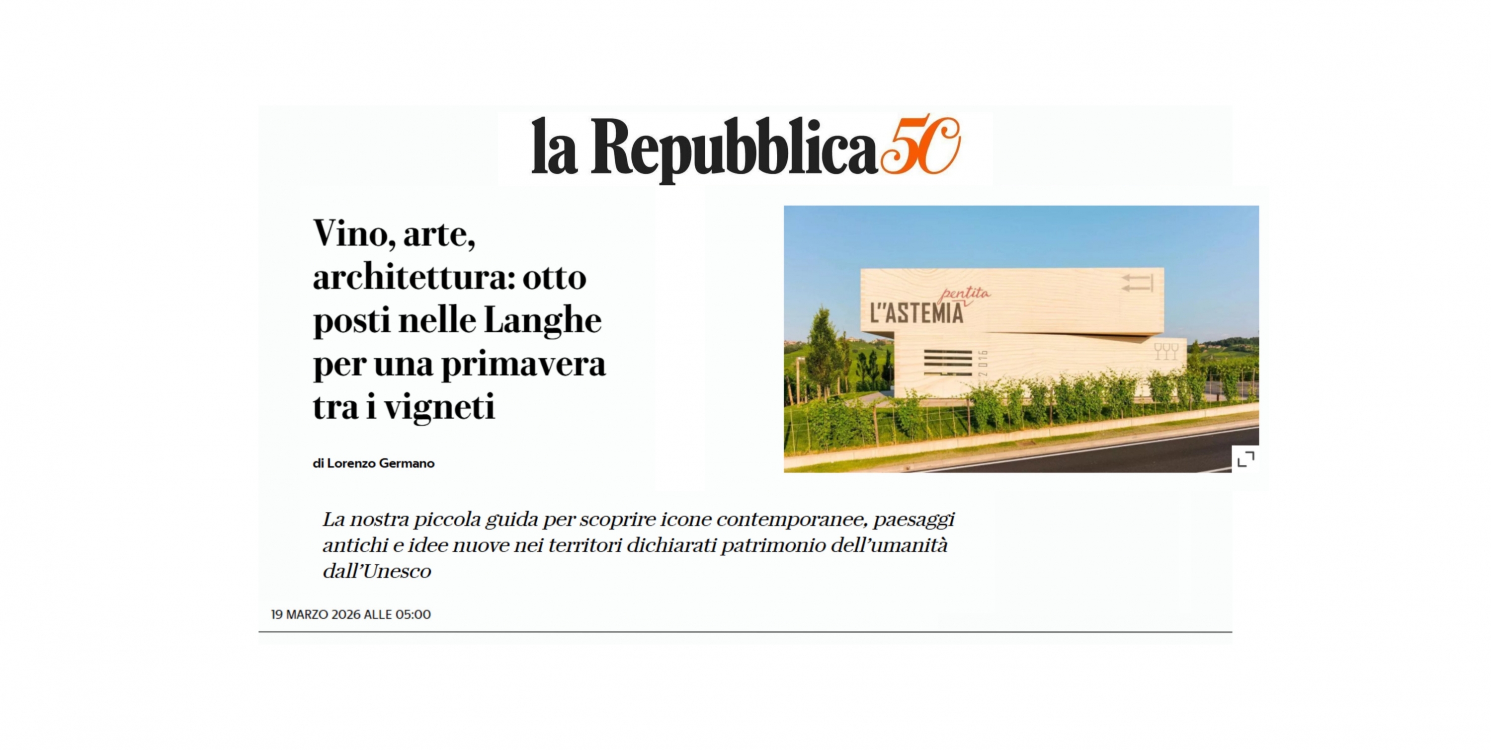 ASTEMIA PENTITA - OTTO POSTI NELLE LANGHE PER UNA PRIMAVERA TRA I VIGNETI