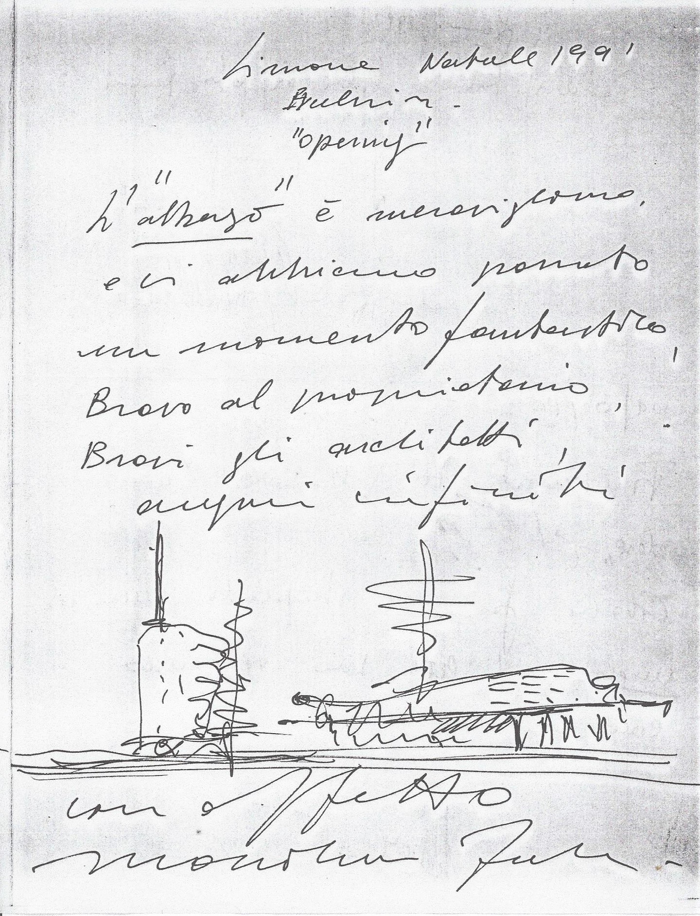 Massimiliano Fuksas - lettera 1991